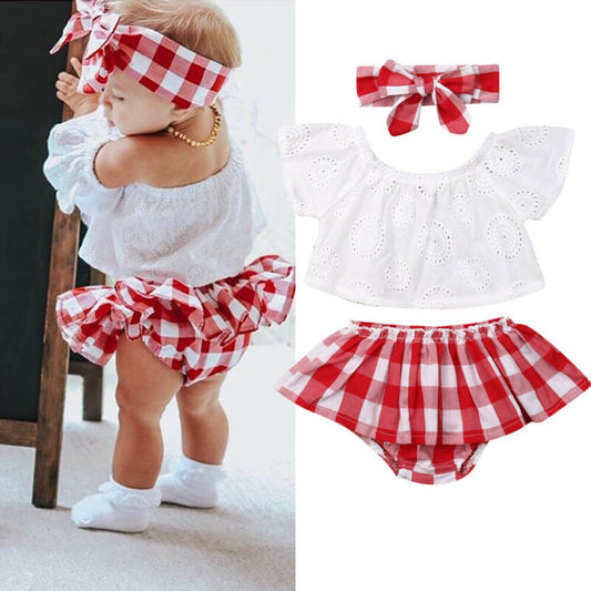 3Pcs Set Baby Girl Dress Set