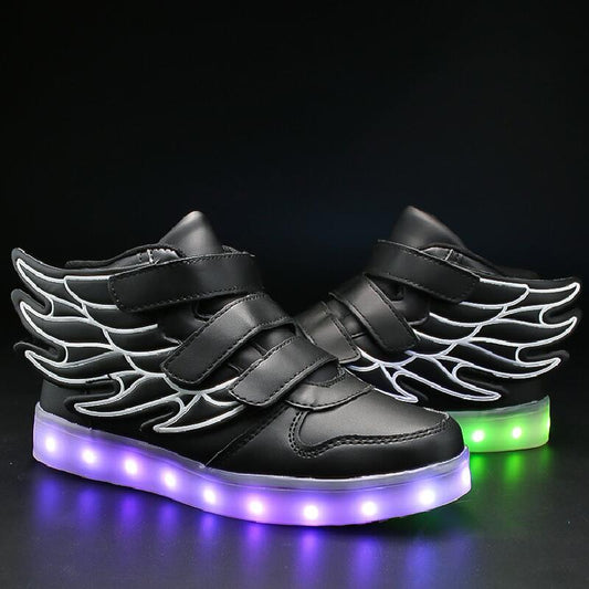 Children Light up Shoes with wing USB charging