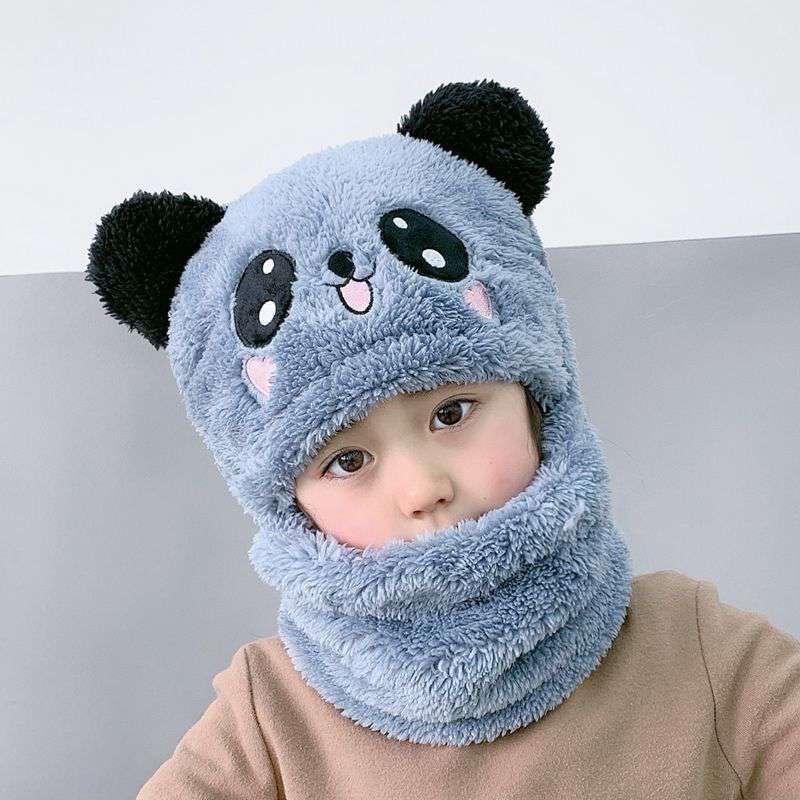 Children Two-piece Cartoon Scarf Hat