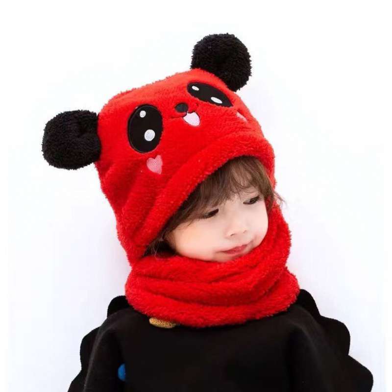 Children Two-piece Cartoon Scarf Hat